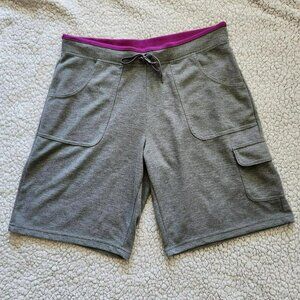 JB Active vintage grey & purple cargo shorts Sz S/M soft comfy athleisure gym